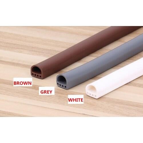 6Meter/Roll D Type D9*H8mm Silicone Rubber Sealing Strip Door Window Sound Insulating Strip Self-Adhesive Sealing Tape