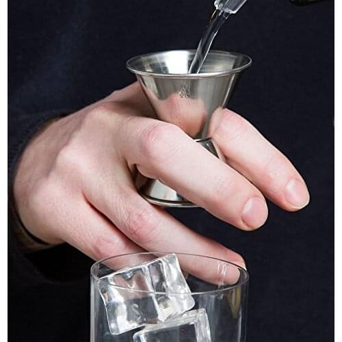 Free Shipping 1/2oz ( 30/60ml) Double Cocktail Jiggers Bar Measures Steel Professional Barware Bar Tool