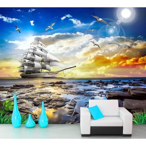 Free Shipping Smooth And Beautiful Scenery Of Colorful Sunset Landscape TV Background Custom Living Room Bedroom 3D Wallpaper