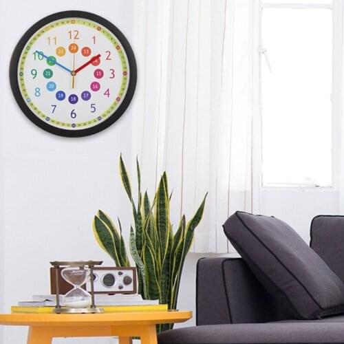 Mute Wall Clock Simple Style Creative Cartoon Digital Wall Clock Nursery Decor 63HE