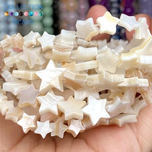 6/8/10/12/15mm White Natural Mother of Pearl Shell Five-Pointed Star Spacer Beads For Jewelry Making DIY Bracelet Necklace 15