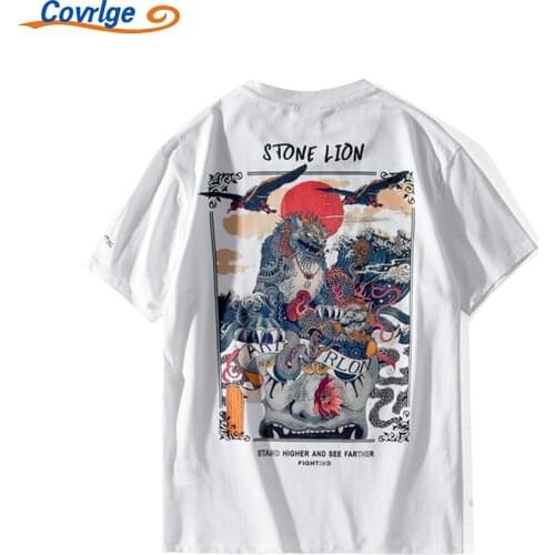 Covrlge Cotton T-shirt Daily Casual Comfortable All-match Sports Printing Loose Retro Style Couple Best Seller Top MTS657