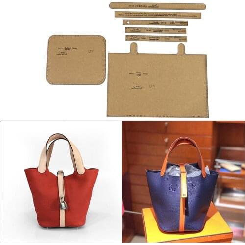 DIY Leather Hand Bag Kraft Paper Template Vegetable Storage Bag Craft Paper Pattern Sewing Design Leather Drawing Stencils