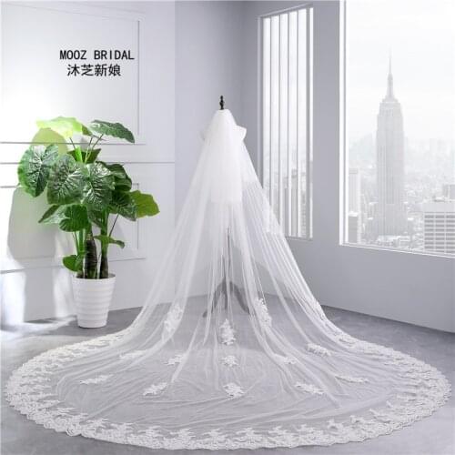 Exquisite Cathedral Veil Wedding Two Layer Soft Tulle Veil Elegant 2018 Bridal Accessories 5 stars