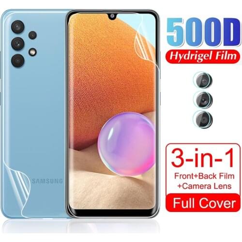 For Samsung Galaxy A32 4G Hydrogel Camera Lens Front Back Protective Film For Sansung Sumsung Samsong A 32 6.4" Film Not Glass
