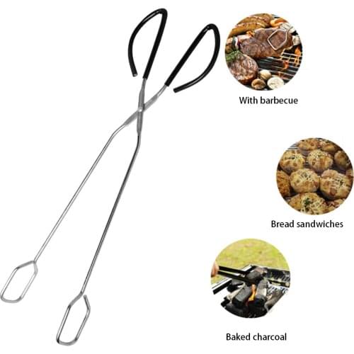 BBQ Tools Stainless Steel Scissors Type Grilled Food Clip Barbecue Accessories Portable Tongs Gadget BBQ Tong Grill Clip