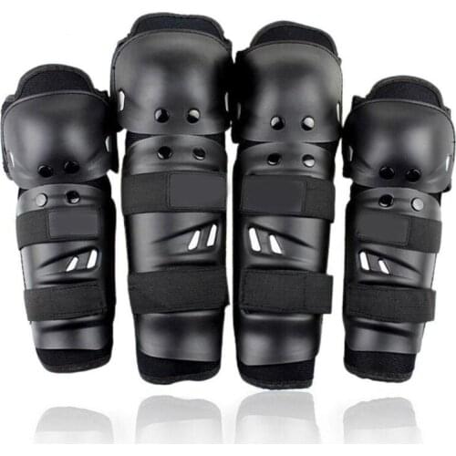 Black 4pcs 2 x Knee Pads 2 x Elbow Pads Motorcycle Protection AccessoriesKnee Pad Elbow Protector Protective Gear Thickening