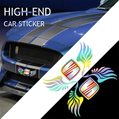 Angel Wings Seven Color Reflective Car Stickers Laser Body Sticker For Seat Leon Ibiza Altea Toledo Ateca Sportcoupe Altea Alham