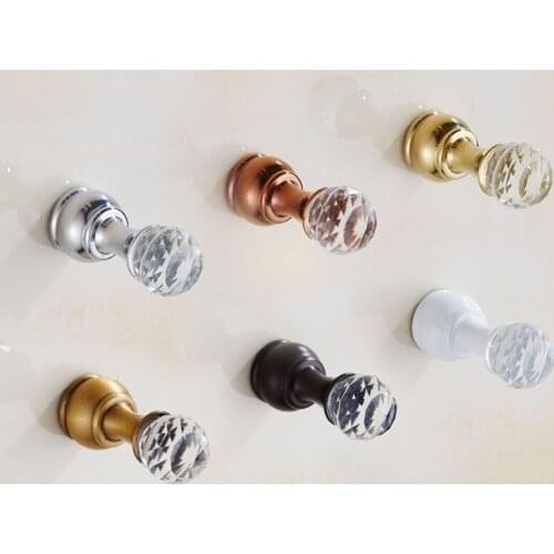 Robe Hook Wall Door Clothes Coat Hat Hanger 5 Color Kitchen Bathroom Rustproof Towel Hooks Zinc Alloy Cryst and Towel Hanger