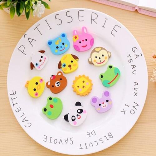 6pcs/lot Cartoon Zoo School Supplies Eraser Pencil Eraser For Kids Gifts school supplies Pencil Eraser