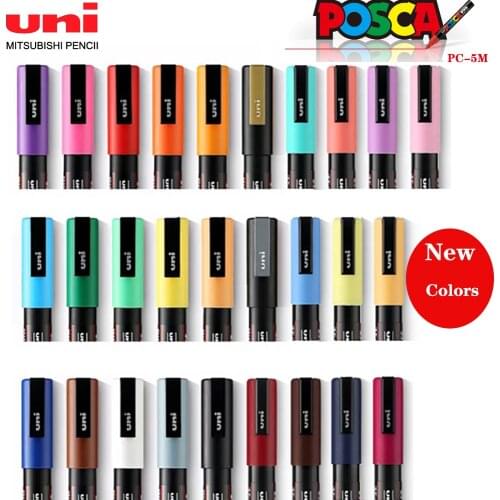 Uni Posca Marker Pen PC-1M 14 Colors/PC-3M 17 Colors/PC-5M 17 Colors Set Popular Poster Advertising Pen Paint Pen