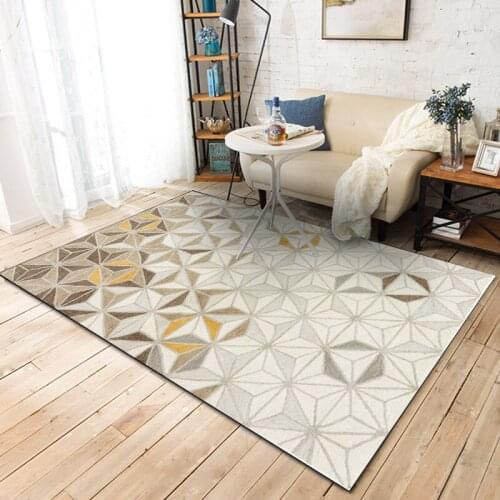 Fashion Golden Metal Geometric Home Area Rugs Living Room Large Size Carpets Modern Bedroom Decor Tapetes Antiskid Floor Mats