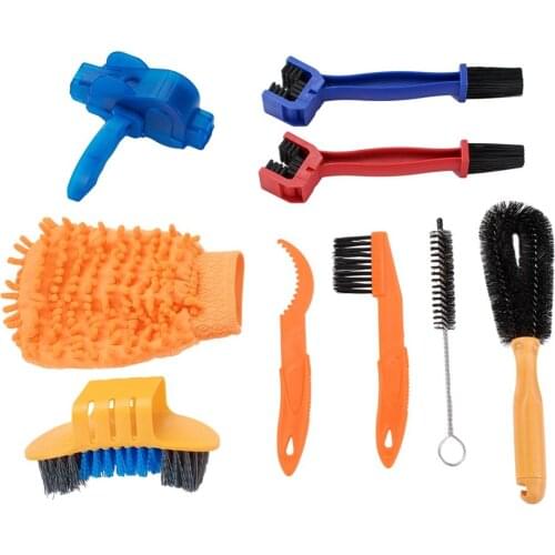 Motorbike Cleaner Tool Kit Motorcycle Chain Cleaning Brush Tool Set for Chain/Crank/Sprcket/Tire Corner Rust Blot Dirt Clean