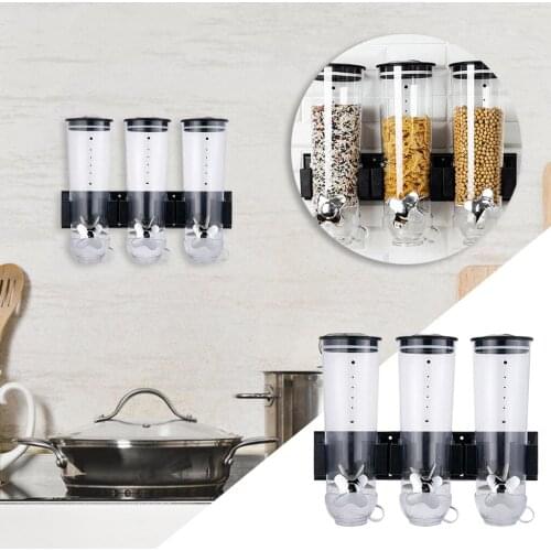 ABS Wall Mounted Dry Food Dispenser for Cereal Coffee Beans Oatmeal BPA Free