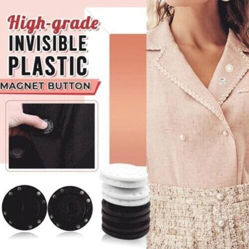 Invisible Plastic Magnet Button DIY Adjustment Elastic Home Aluminum Decor Buckle Spring Extension Link Buckle Button Jeans F6K2