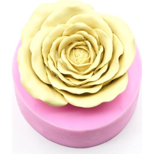 New 3D Flower Soap Mold Large-size Rose Fondant Cake Silicone Mold DIY Chocolate Birthday Cake Baking Mold Cake Decorating Tool