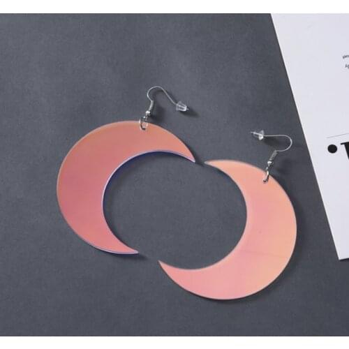 New Gothic Big Dream Color Crescent Acrylic Earrings For Women Girl Fashion witch Magic Moon Statement Dangle Earrings E19152