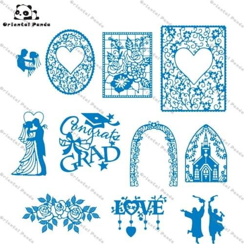 New Dies 2020 Wedding and graduation Metal Cutting Dies diy Dies photo album cutting die Scrapbooking Stencil Die Cuts frame die