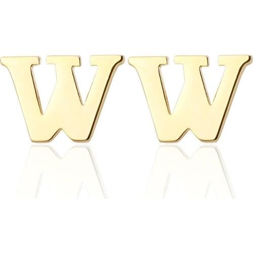 New Brand gold A-Z letter W Shirt Cufflinks for Men Jewelry Wedding Groom Alloy Cuff Links French Business Abotoaduras Gift