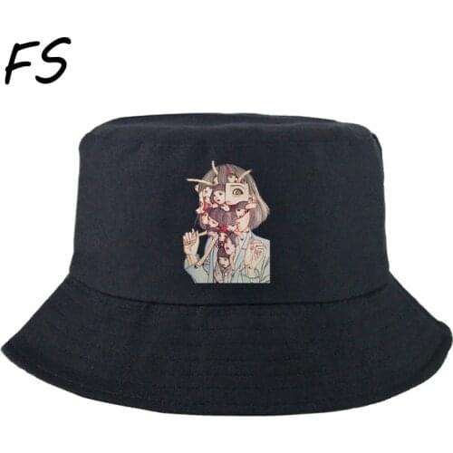 Manga Junji Ito Japanese Anime Unisex Bucket Hats summer Outdoor Sunscreen Men Women Summer Panama Fisherman Hat cool sun caps