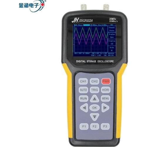 Jinhan JDS2022A Handheld Oscilloscope 2 Channels 20MHz Oscilloscope Bandwidth Mini Portable Digital Oscilloscope