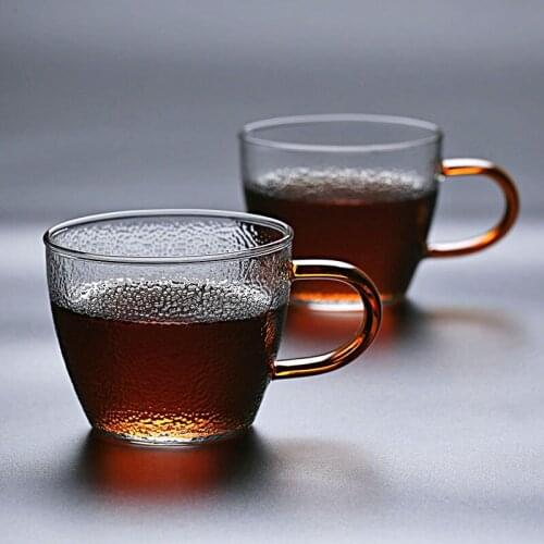 Hand hammer transparent heat-resistant glass cup master kungfu small coffee cup wine glass