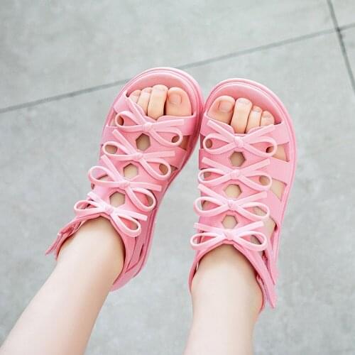 Girls Sandals Summer New Fashion Soft Bottom Non-Slip Kids Roman Sandals For Children Princess Shoes Bowknot Girls Beach Shoes