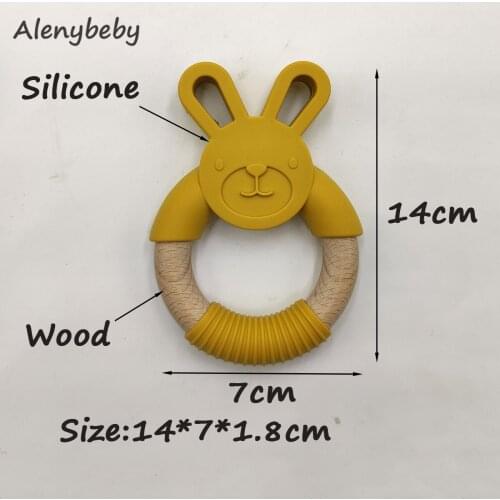 Baby Silicone Bunny ears Shape Animal Rabbit Teether Infant Teething Pearl Bead For DIY Nursing Necklace Pendant Accessories Toy