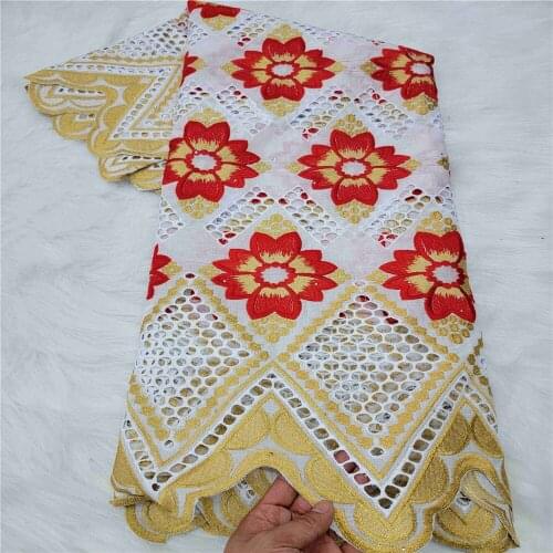 SJ Lace 5 Yards High Quality White Voile Lace Latest West African Swiss Lace Fabric Perfect For Occasions Celebrants Wear h2-62