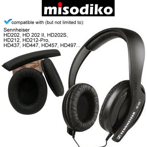 Misodiko Replacement Headband and Ear Pads Cushions - for Sennheiser HD202, HD202S, HD212, HD212-Pro, HD437, HD447, HD457, HD497
