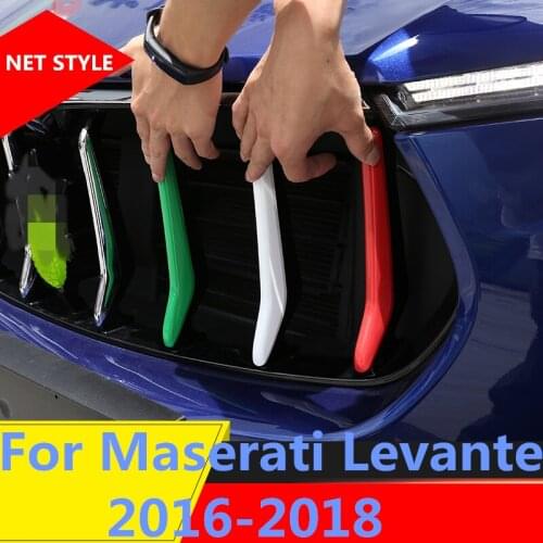 Three colors Bumper Air-inlet Grille Trims Front Grille Strip Center Racing Cover Exterior For Maserati Levante 2016-2018