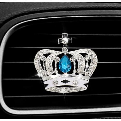 Bling Diamond Crown Car Air Conditioning Vents Aromatherapy Perfume Clip Air Freshener Car Interior Accessories Decoration