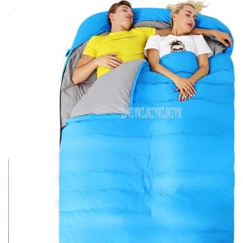 220x130cm Ultralight Duck Down Sleeping Bag Adult Envelope Type Lazy Winter Outdoor Camping Sleeping Bag for Traveling Hiking