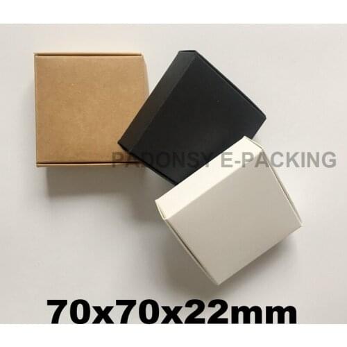 7X7x2.2CM Vintage Kraft Paper Box Gift Box Cartons Presents White Candy Box Wedding Gifts for Guests Soap Packaging Box