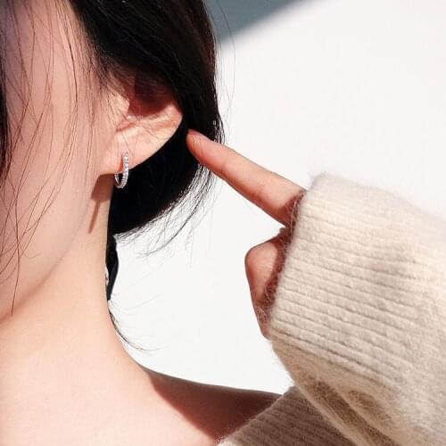 1 PCS New 925 Sterling Silver Fashion Round Hoop Earrings for Women Vintage Palace Style Noble Elegant Zircon Jewelry Gift