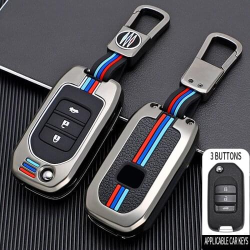 1x Zinc Alloy Key Cover Case 360 Degree Full Protect For Honda CivIc HRV CRV XRV Crider Odyssey 2015-2018 Remote Key Protection