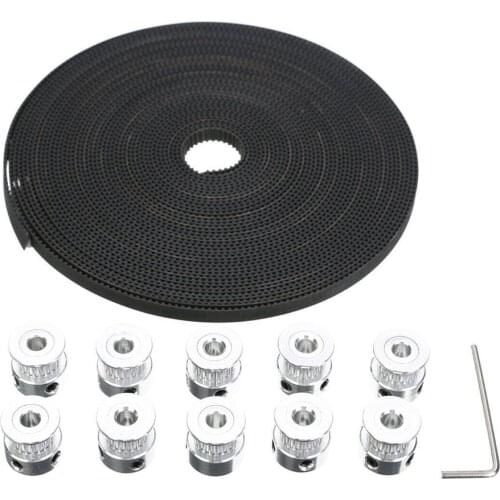 10M GT2 Timing Belt Timing Belt +10 Gear Pulley for RepRap 3D Printer CNC Belts 7mm Pulley Accessories