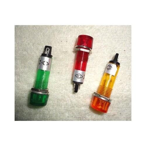 10pcs 12VDC 24VDC 220VAC 10mm Green RED yellow LED Power Indicator Signal Light XD10-3