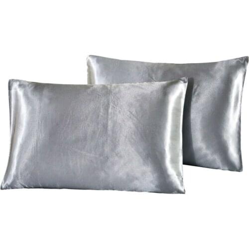 2pcs Household Smooth Pillowcase Cover Modern Luxury Mulberry Silk Pillow Cover Anti-age Polyester Pillowcases