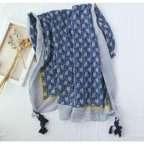 2019 Fashion Flower Vine Tassel Scarves Shawls Long Floral Print Wrap Scarf Hijab Muffler Free Shipping