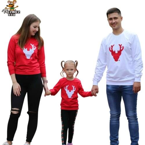 2020 New Year Christmas Family Clothing Deer Family Look Mother Daughter Father Son Cotton Boy Girl Shirt Family Matching Outfit