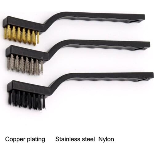 3PCS/Set Steel Wire Brush Brass Nylon wire Polish Metal Rust Cleaning Brush Tool Home Kitchen Kit