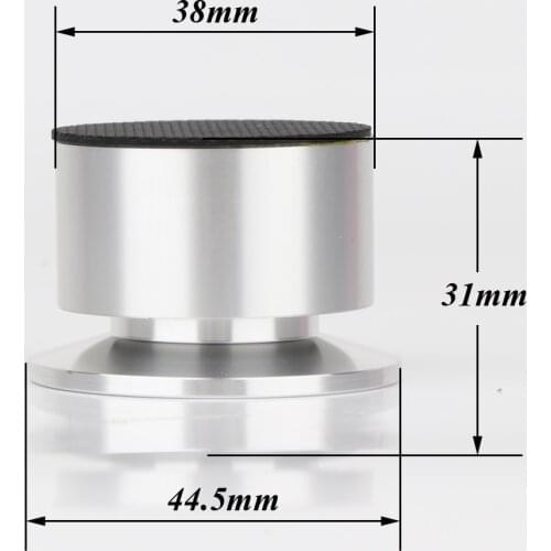 4Pcs HI-END Aluminium silver Shockproof Spike+Pad Isolation Stand for HiFi Amplifiers