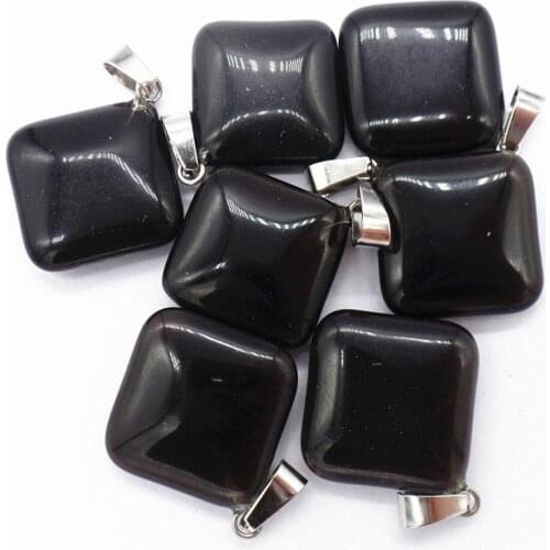 50Pcs 25x6mm Wholesale Natural Black Stone Diamond Pendant Bead DIY Earrings Jewelry Accessories S616