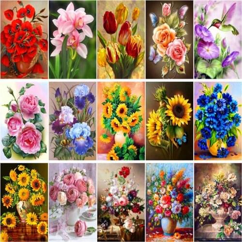 5D DIY full round diamond painting embroidery cartoon sunflower flower cross stitch diamond mosaic rhinestone home decoration
