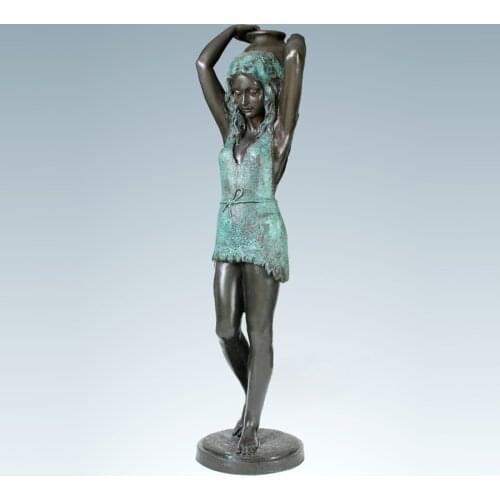 Large Bronze Young Girl Statue Sculpture Hot Casting Brass Art Indoor Outdoor Decoration