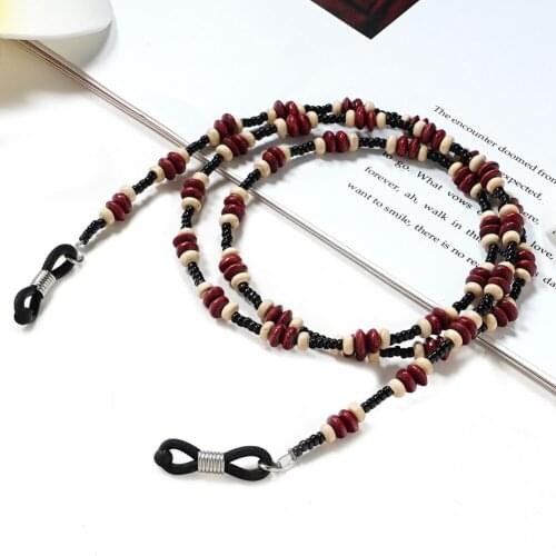 Retro Wooden Beads Beaded Drawstring Glasses Chain Sunglasses Chain Sunglasses Masked Glasses Gold Chain Lanyard