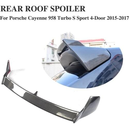 Carbon Fiber Rear Trunk Lip Wing Roof Spoiler Case for Porsche Cayenne 958 Turbo S Sport 4-Door 2015-2017 Car Styling