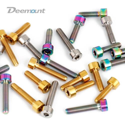 Deemount 5PCS/Lot Bicycle Shift Cable Bolts M4*13.5 M4*20 Titanium Bolt for Derailleur Cable Line Fastening Ti TC4 Screws Hex H