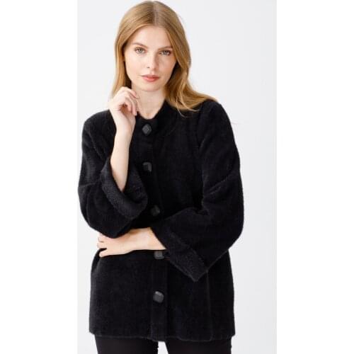 Desen Triko Women's Black Jackets